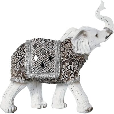 Figura decorativa de elefante blanco de resina DRW Figura decorativa de elefante blanco de resina DRW