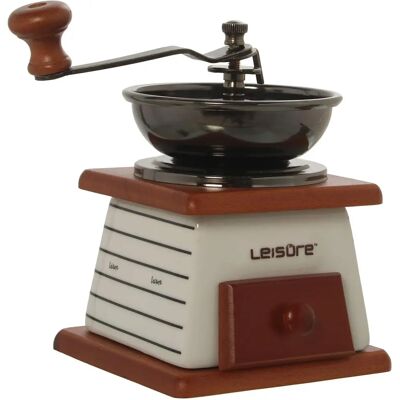 DRW Macina Caffè Manuale - Ceramica, Legno & Ferro - 11,5x11,5x18cm DRW Macina Caffè Manuale - Ceramica, Legno & Ferro - 11,5x11,5x18cm
