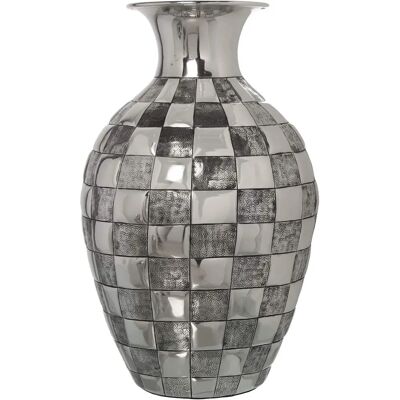 DRW Aluminium Vase - Geometrisches Muster - Silber - 30x48cm DRW Aluminium Vase - Geometrisches Muster - Silber - 30x48cm