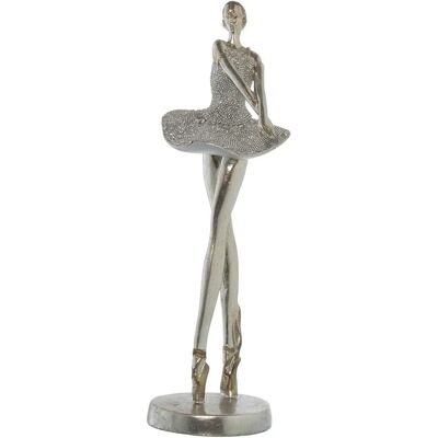 DRW Zilveren Resina Ballerina Figur - Decoratief Beeld DRW Zilveren Resina Ballerina Figur - Decoratief Beeld