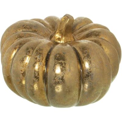 Figura di Zucca in Ceramica Dorata DRW - Decorazione Figura di Zucca in Ceramica Dorata DRW - Decorazione