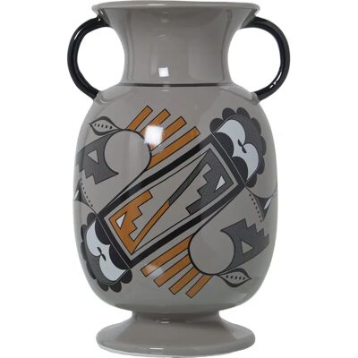 DRW Vase - Mehrfarbige Keramik mit Griffen - 16x16,5x27 cm DRW Vase - Mehrfarbige Keramik mit Griffen - 16x16,5x27 cm