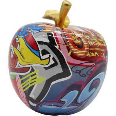 Resine Decoratieve Appelfiguur met Graffiti - 12x11x13cm Resine Decoratieve Appelfiguur met Graffiti - 12x11x13cm
