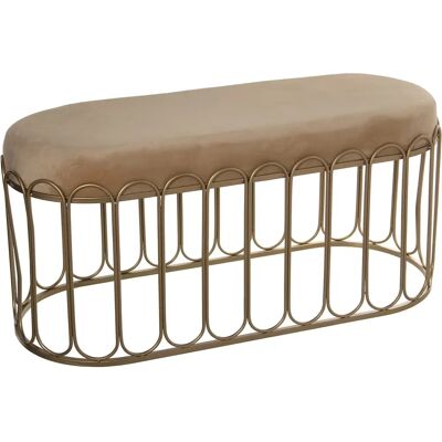 DRW Beige fluwelen metalen krukje - Krukje DRW Beige fluwelen metalen krukje - Krukje