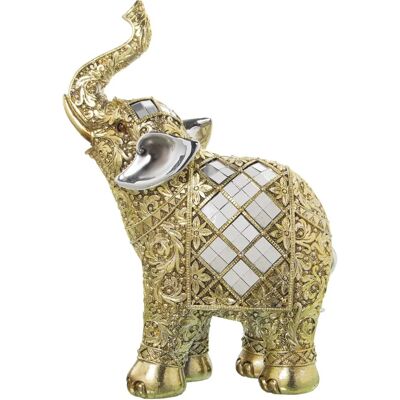 DRW Resin-Elefanten Dekor - Gold - 21x10x30cm DRW Resin-Elefanten Dekor - Gold - 21x10x30cm