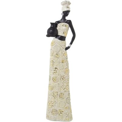 Figura Africana Blanca de Resina DRW - Decorativa Figura Africana Blanca de Resina DRW - Decorativa