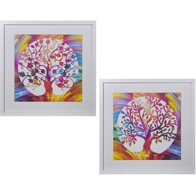 Set di 2 Quadri in Legno - Design Albero - 80x80cm Arredo Murale Set di 2 Quadri in Legno - Design Albero - 80x80cm Arredo Murale