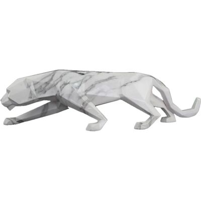 Figura de Pantera en Resina con Acabado en Mármol - Decorativa Figura de Pantera en Resina con Acabado en Mármol - Decorativa