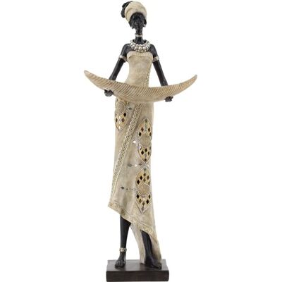 DRW Decoratieve Figuren - Afrikaanse Vrouw Resin - 25x15x61cm - Decoratie DRW Decoratieve Figuren - Afrikaanse Vrouw Resin - 25x15x61cm - Decoratie