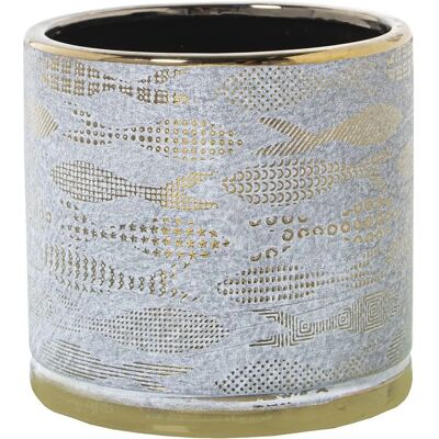 Vaso DRW Dorato in Ceramica - 14 x 14 cm Vaso DRW Dorato in Ceramica - 14 x 14 cm