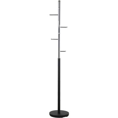 Perchero de Metal Cromado y Negro - ø31x172 cm Perchero de Metal Cromado y Negro - ø31x172 cm