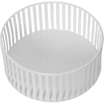 DRW Fruitschaal - Ronde metalen schaal Wit 22x9cm DRW Fruitschaal - Ronde metalen schaal Wit 22x9cm