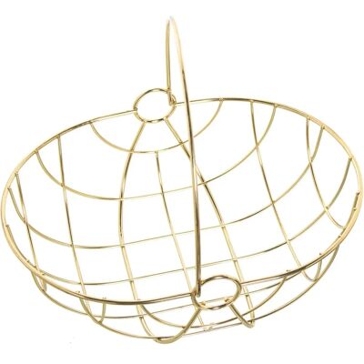 Frutero DRW - Redondo con asa de oro - 29x22x12/24,5cm Frutero DRW - Redondo con asa de oro - 29x22x12/24,5cm