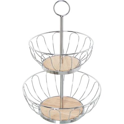 DRW Frutero - Doble redondo metal cromado 28x42cm DRW Frutero - Doble redondo metal cromado 28x42cm