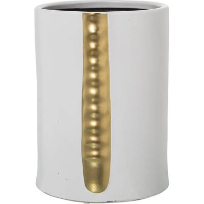 Vaso in ceramica DRW - Bianco e oro - 19x17x25cm - Decorazione da tavola Vaso in ceramica DRW - Bianco e oro - 19x17x25cm - Decorazione da tavola