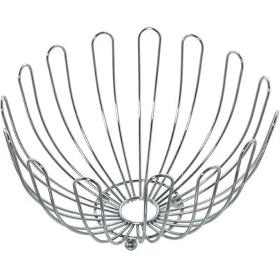 DRW Fruitschaal - Ronde metaal chroom 30x19cm DRW Fruitschaal - Ronde metaal chroom 30x19cm