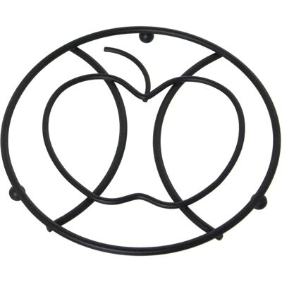 Zwarte metalen onderzetter - Appelontwerp - 17x17x2cm - Onderzetter Zwarte metalen onderzetter - Appelontwerp - 17x17x2cm - Onderzetter