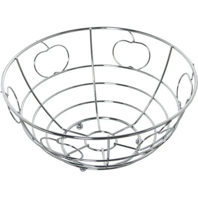 DRW Fruitschaal - Ronde Metaal Chroom 24x12cm DRW Fruitschaal - Ronde Metaal Chroom 24x12cm