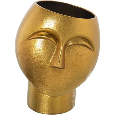 DRW Dourado Keramik Dekorative Vase - Keramik Gesichtsblumentopf - 28x22x22 cm DRW Dourado Keramik Dekorative Vase - Keramik Gesichtsblumentopf - 28x22x22 cm