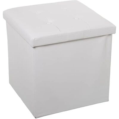 Puf Blanco Plegable con Almacenaje - Pouf Puf Blanco Plegable con Almacenaje - Pouf