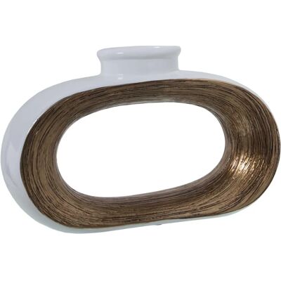 Vaso decorativo DRW Bianco e Dorato - Vaso decorativo Vaso decorativo DRW Bianco e Dorato - Vaso decorativo