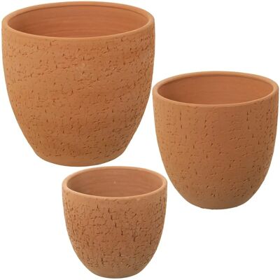 DRW Set van 3 keramische plantenbakken - Decoratieve vazen DRW Set van 3 keramische plantenbakken - Decoratieve vazen