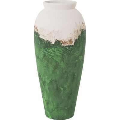 DRW Vase - Keramik Hohe Standvase - Grün, Gold, Weiß DRW Vase - Keramik Hohe Standvase - Grün, Gold, Weiß
