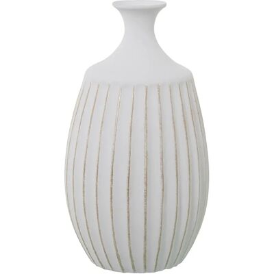DRW Wit-Gouden Surco Keramische Vaas - Decoratief DRW Wit-Gouden Surco Keramische Vaas - Decoratief