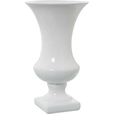 Vaso Decorativo in Ceramica Bianca DRW - 19x19x33 cm Vaso Decorativo in Ceramica Bianca DRW - 19x19x33 cm