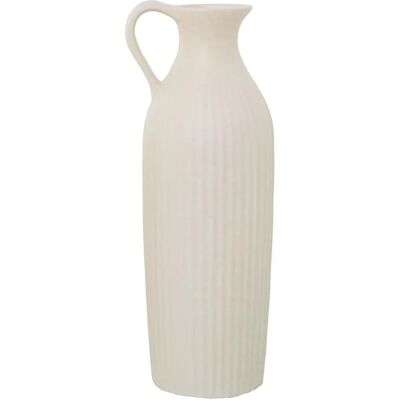 DRW Jarra Beige - Keramische kan met groeven DRW Jarra Beige - Keramische kan met groeven