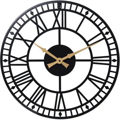 DRW Zwarte Metalen Wandklok DRW Zwarte Metalen Wandklok