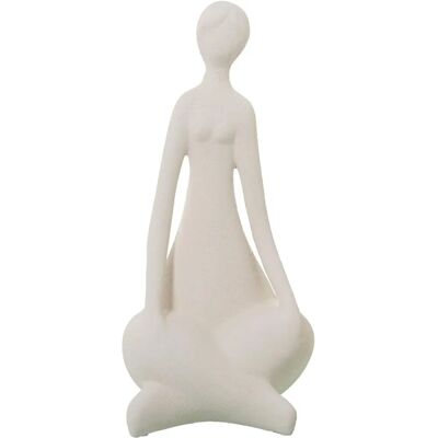 Figura de Mujer Beige de DRW - Cerámica - 22x27x47 cm Figura de Mujer Beige de DRW - Cerámica - 22x27x47 cm