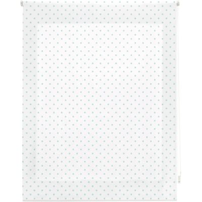 Estor Enrollable Premium Modèle 130x180 Blanc avec Points Turquoise - store enroulable Estor Enrollable Premium Modèle 130x180 Blanc avec Points Turquoise - store enroulable