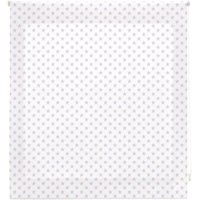 Blindecor Wit met Paarse Sterren 150x180 Rolgordijn - Kindveilig Blindecor Wit met Paarse Sterren 150x180 Rolgordijn - Kindveilig