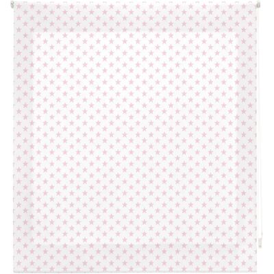 Blindecor Kinderrolgordijn wit met roze sterren - 150x180 - Producttype Blindecor Kinderrolgordijn wit met roze sterren - 150x180 - Producttype
