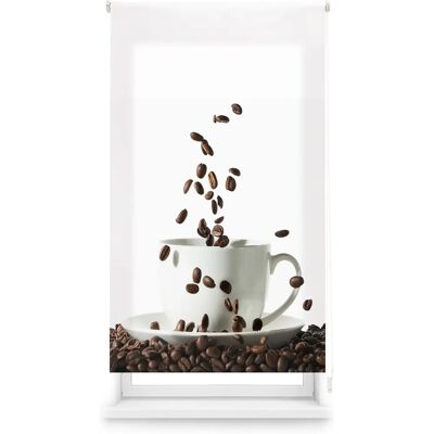 Store enrouleur translucide imprimé Coffee - 90x180 cm Store enrouleur translucide imprimé Coffee - 90x180 cm