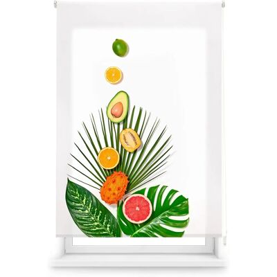 Voilage enroulable translucide avec motif tropical - 110x180 cm Voilage enroulable translucide avec motif tropical - 110x180 cm
