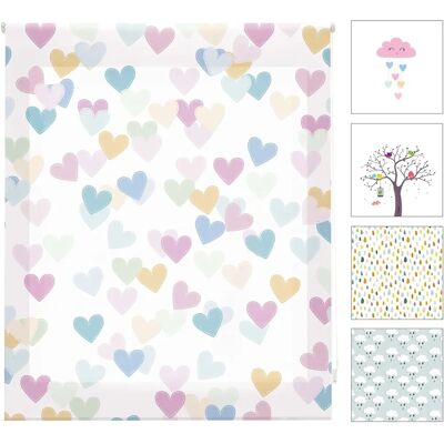 Store numérique pour enfants Blindecor - Cœurs 110x180cm - Voilage enroulable translucide Store numérique pour enfants Blindecor - Cœurs 110x180cm - Voilage enroulable translucide