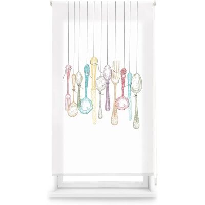 Store Enroulable Translucide - 90x180 - Modèle Cutlery - Blindecor Store Enroulable Translucide - 90x180 - Modèle Cutlery - Blindecor
