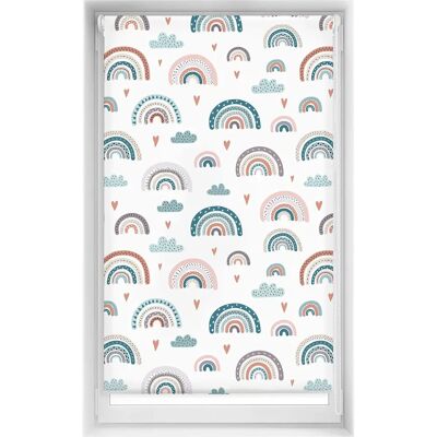 Blindecor Gedrukte Rolgordijnen - Regenboog Blauw - Lichtregeling - Modern Blindecor Gedrukte Rolgordijnen - Regenboog Blauw - Lichtregeling - Modern