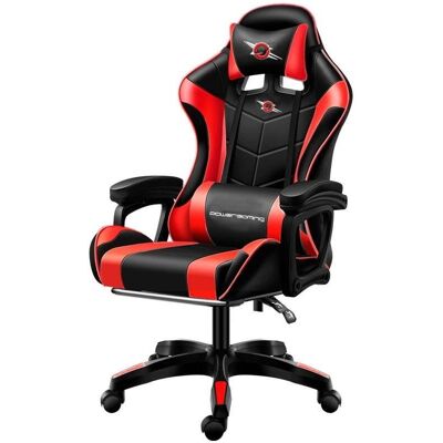 Chaise Gaming Powergaming - Colonne Bluetooth, Massage, Réglable - Rouge - Publicité Chaise Gaming Powergaming - Colonne Bluetooth, Massage, Réglable - Rouge - Publicité