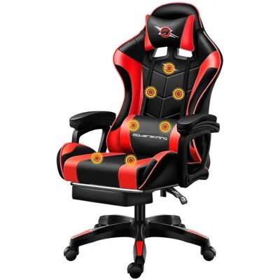 Silla Gaming PowerGaming - Masaje 7 Puntos - Rojo/Negro Silla Gaming PowerGaming - Masaje 7 Puntos - Rojo/Negro