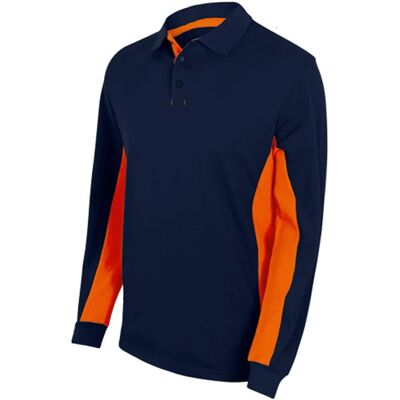 Velilla Model 105514 - Długi rękaw polo - Granat/Pomarańcz Velilla Model 105514 - Długi rękaw polo - Granat/Pomarańcz