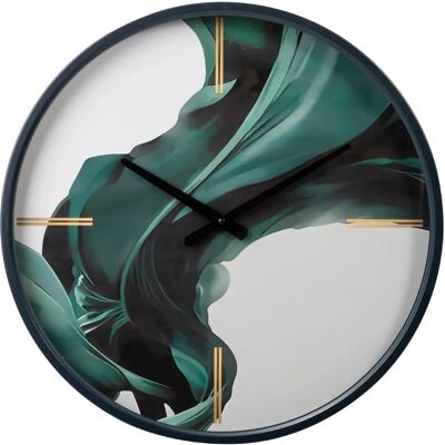 Adda Home - Metaal Glas Wandklok 50x6x50cm - Groen / Zwart / Grijs - Wandklok Adda Home - Metaal Glas Wandklok 50x6x50cm - Groen / Zwart / Grijs - Wandklok
