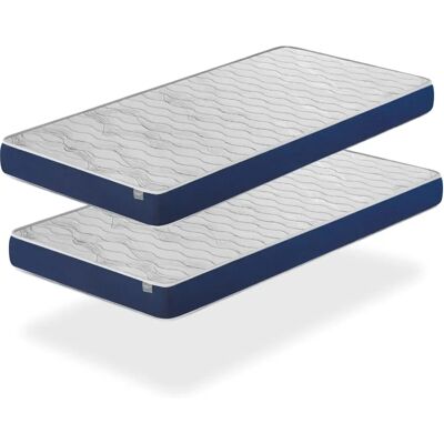 Dormalit - 2 Matelas en mousse 90x200 - Souple - Reversibles - Bleu - Matelas - Publicité Dormalit - 2 Matelas en mousse 90x200 - Souple - Reversibles - Bleu - Matelas - Publicité