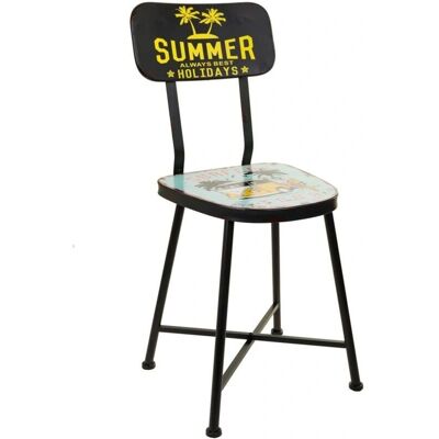 Silla de metal Wanderlust Deco - Multicolor 38x40x82cm - Silla Silla de metal Wanderlust Deco - Multicolor 38x40x82cm - Silla