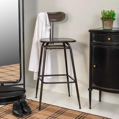 Taburete de Metal Marrón Alexandra House Living - Mueble Taburete de Metal Marrón Alexandra House Living - Mueble