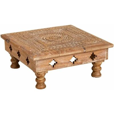 Mesa de centro de madera de mango tallada Wanderlust Deco - Estilo rústico Mesa de centro de madera de mango tallada Wanderlust Deco - Estilo rústico