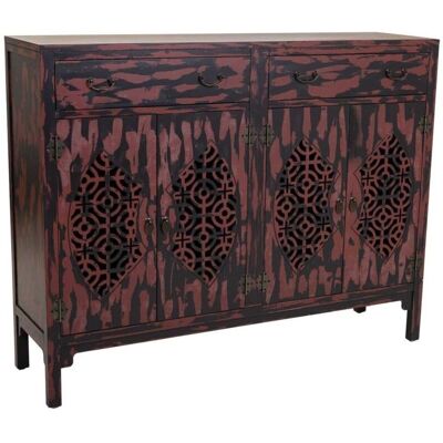 ALEXANDRA HOUSE LIVING Credenza Rouge Bois - Credenza - Publicité ALEXANDRA HOUSE LIVING Credenza Rouge Bois - Credenza - Publicité