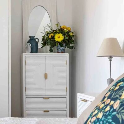 Armario MDF Blanco Oro ALEXANDRA HOUSE LIVING - Armario Armario MDF Blanco Oro ALEXANDRA HOUSE LIVING - Armario